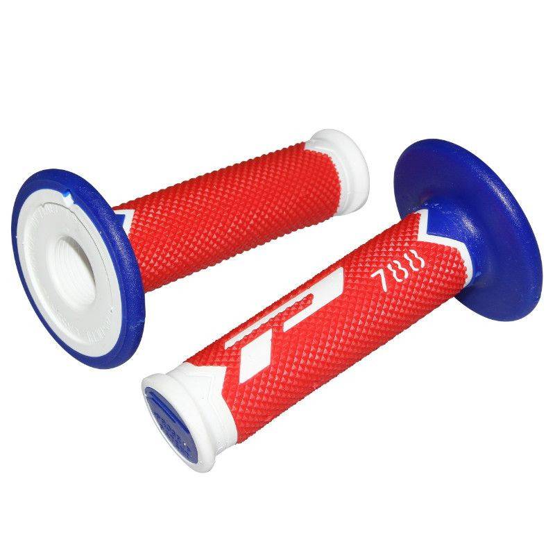 REVETEMENT POIGNEE PROGRIP OFF ROAD 788 TRIPLE DENSITE SPECIAL EDITION BLANC/ROUGE/BLEU 115mm (PAIRE) (CROSS/MX) REVETEMENT POIGNEE PROGRIP OFF ROAD 788 TRIPLE DENSITE SPECIAL EDITION BLANC/ROUGE/BLEU 115mm (PAIRE) (CROSS/MX) origine AZMOTORS -DISPO