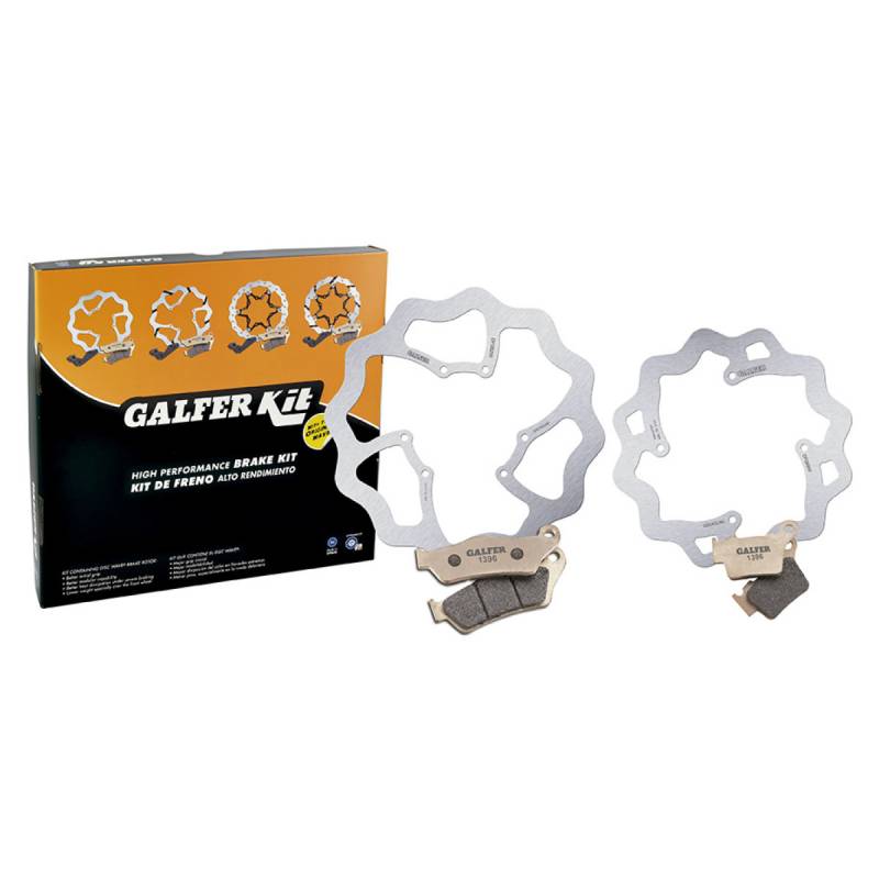 KIT FREINAGE DISQUES/JEUX DE PLAQUETTES AVANT/AR GALFER KIT FREINAGE DISQUES/JEUX DE PLAQUETTES AVANT/AR GALFER origine AZMOTORS -DISPO