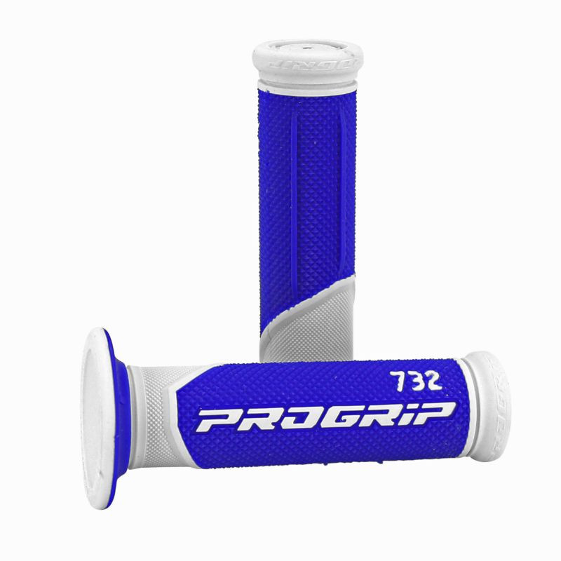 REVETEMENT POIGNEE PROGRIP SCOOTER ON ROAD 732 DOUBLE DENSITE BLANC/BLEU CLOSED END 125mm (PAIRE) REVETEMENT POIGNEE PROGRIP SCOOTER ON ROAD 732 DOUBLE DENSITE BLANC/BLEU CLOSED END 125mm (PAIRE) origine AZMOTORS -DISPO