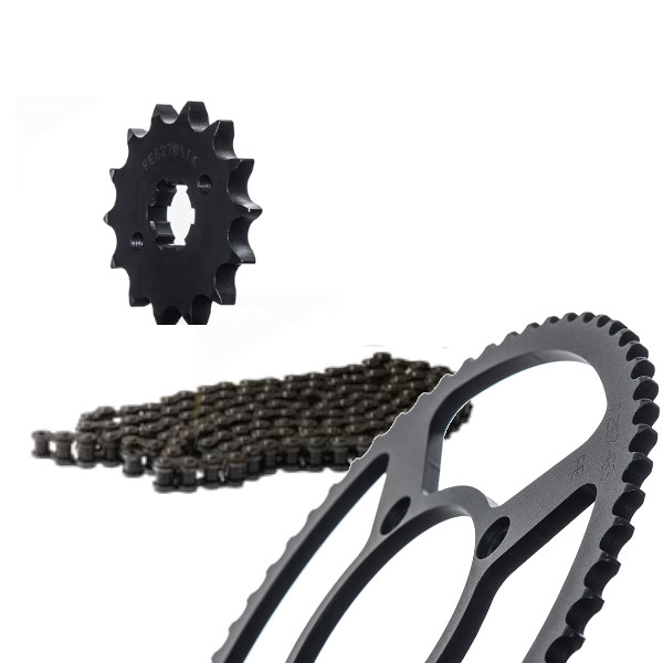 KIT CHAINE RR 125 4T ACIER (ADAPTABLE) 14X63/428H (QUALITE RENFORCEE) KIT CHAINE RR 125 4T ACIER (ADAPTABLE) 14X63/428H (QUALITE RENFORCEE)avec Attache Rapide. origine BETA -DISPO