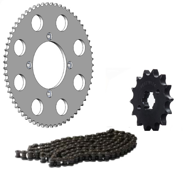 KIT CHAINE ALU RR 125 4T (ADAPTABLE) 14X63/428H (QUALITE RENFORCEE) KIT CHAINE ALU RR 125 4T (ADAPTABLE) 14X63/428H (QUALITE RENFORCEE)avec Attache Rapide. origine BETA -DISPO
