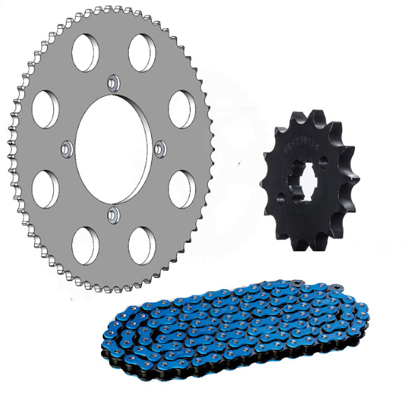 KIT CHAINE BLEU ALU RR 125 4T (ADAPTABLE) 14X63/428MXZ (QUALITE ULTRA.RENFORCEE) KIT CHAINE BLEU ALU RR 125 4T (ADAPTABLE) 14X63/428MXZ (QUALITE ULTRA.RENFORCEE)avec Attache Rapide. origine BETA -DISPO