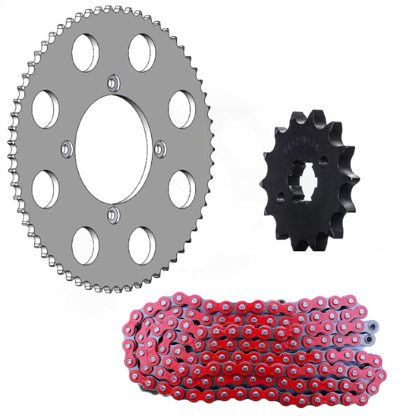 KIT CHAINE ROUGE ALU RR 125 4T (ADAPTABLE) 14X63/428MXZ (QUALITE ULTRA.RENFORCEE) KIT CHAINE ROUGE ALU RR 125 4T (ADAPTABLE) 14X63/428MXZ (QUALITE ULTRA.RENFORCEE)avec Attache Rapide. origine BETA -DISPO