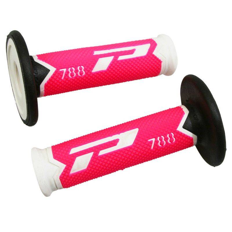 REVETEMENT POIGNEE PROGRIP OFF ROAD 788 TRIPLE DENSITE FLUO DESIGN BLANC/FUCHSIA/NOIR 115mm (PAIRE) (CROSS/MX) REVETEMENT POIGNEE PROGRIP OFF ROAD 788 TRIPLE DENSITE FLUO DESIGN BLANC/FUCHSIA/NOIR 115mm (PAIRE) (CROSS/MX) origine AZMOTORS -DISPO