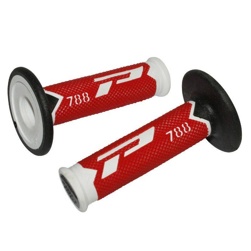 REVETEMENT POIGNEE PROGRIP OFF ROAD 788 TRIPLE DENSITE BASE BLANC/ROUGE/NOIR 115mm (PAIRE) (CROSS/MX) REVETEMENT POIGNEE PROGRIP OFF ROAD 788 TRIPLE DENSITE BASE BLANC/ROUGE/NOIR 115mm (PAIRE) (CROSS/MX) origine AZMOTORS -DISPO
