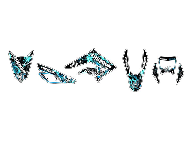 KIT DECO FREEGUN BLEU KUTVEK Beta RR50 KIT DECO FREEGUN BLEU KUTVEK Beta RR/SM50 - 14/15/16 origine BETA -DISPO