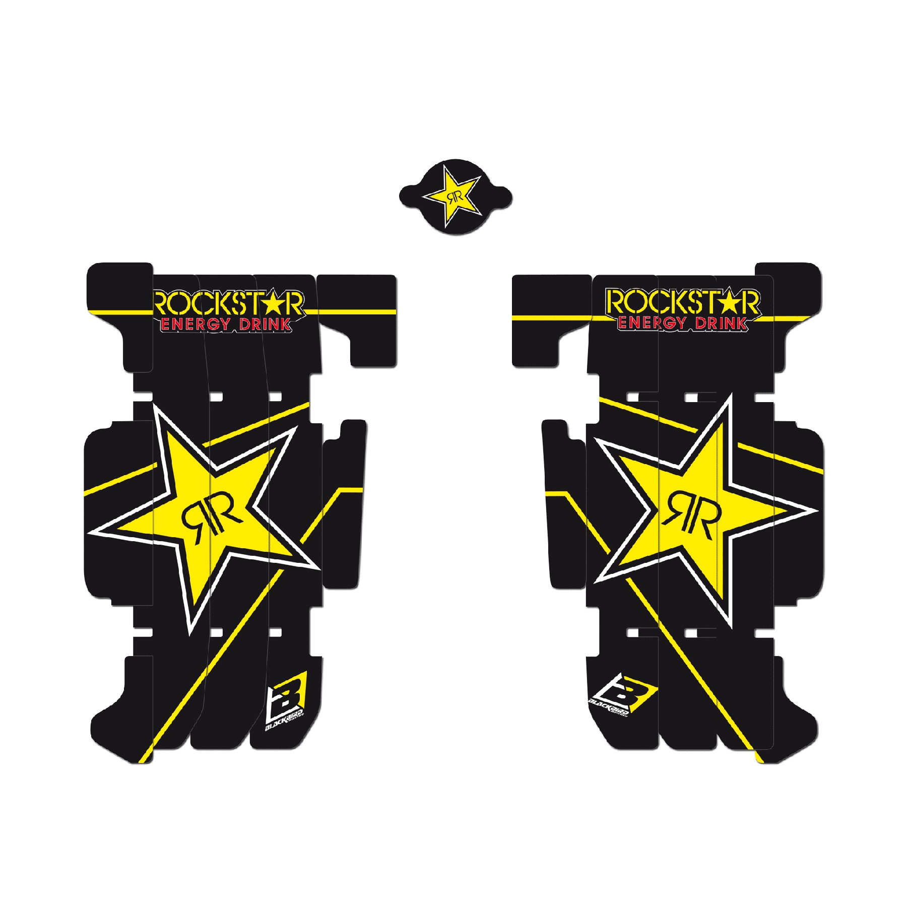 AUTOCOLLANTS POUR GRILLE DE RADIATEUR ROCKSTAR ENERGY BETA ENDURO RR 2013-17 BLACKBIRD RACING BETA RR 2T,4T - AUTOCOLLANTS POUR GRILLE DE RADIATEUR ROCKSTAR ENERGY BLACKBIRD - MODÃˆLES 2013-17 origine AZMOTORS -DISPO