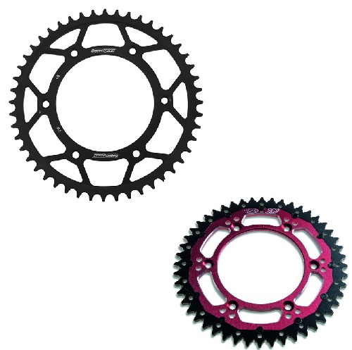 COURONNE BETA 47/51 COURONNE ALU / ACIER BETA ANODISE ROUGE 47 A 51 DENTS origine BETA -DISPO