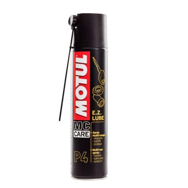 102991 - HUILE / LUBRIFIANT MULTIFONCTION MOTUL P4 E.Z LUBE (AEROSOL 400ML)
MOTUL
MOTUL MC CARE P4 E.Z. LUBE - 400ml
Lubrifiant fluide multi-usages :
1. Dégrippe les systèmes mécaniques oxydés, les écrous, les serrures.
2. Lubrifie les mécanismes, les câbles, les leviers, les chaînes de vélo.
3. Protège de la corrosion toutes les parties métalliques en déposant un film protecteur.
UTILISATIONS
Lubrifie Tous les mécanismes, leviers, câbles, axes et renvois de frein, d`embrayage, d`amortisseur, chaînes de
vélo,...
Ne pas oublier de relubrifier les joints asséchés par les lavages hautes pressions.
Protège contre la corrosion en déposant un film protecteur
Moteur, pots d`échappement, cadre de moto tout terrain, moteur de hors-bord, parties métalliques non
protégées,...
Repousse l`eau et l`humidité lors des périodes prolongées d’immobilisation
Circuits électriques, bougies, câbles de bougies anti-parasites, démarreur,...
Dégrippe
Ecrous, câbles, systèmes mécaniques oxydés,...
PERFORMANCES
MOTUL E.Z. LUBE laisse un film lubrifiant gras et très efficace en anti-corrosion.
CONSEILS D’UTILISATION
Agiter avant emploi.
Utiliser uniquement le diffuseur pour pulvériser sur des surfaces larges, finir avec un chiffon doux.
Utiliser la pipette pour une lubrification précise.
SECURITE
Consulter la fiche de données de sécurité ainsi que les informations mentionnées sur l`aérosol HUILE / LUBRIFIANT MULTIFONCTION MOTUL P4 E.Z LUBE (AEROSOL 400ML) 102991 - HUILE / LUBRIFIANT MULTIFONCTION MOTUL P4 E.Z LUBE (AEROSOL 400ML) origine MOTUL -DISPO