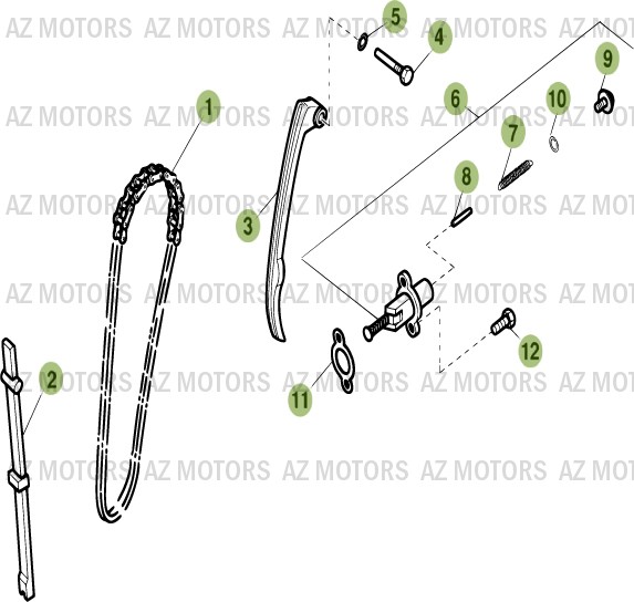 Cylindre Culasse Distribution 3 AZMOTORS PiÃ¨ces ALP 125cc [2007]