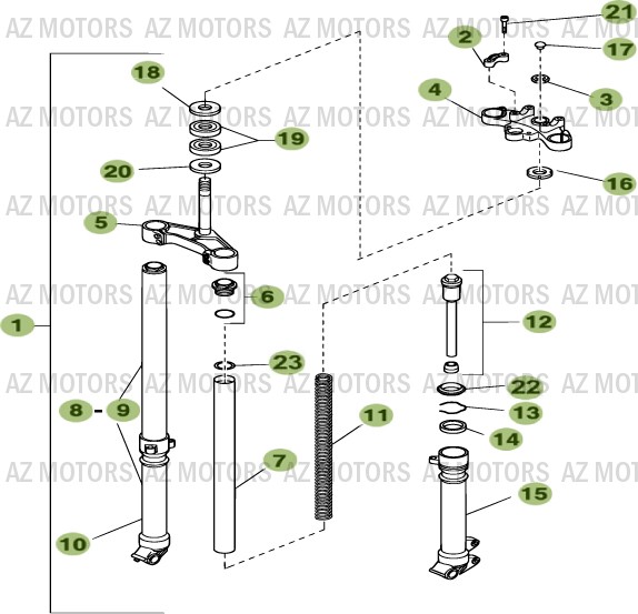 Fourche AZMOTORS PiÃ¨ces ALP 125cc [2007]