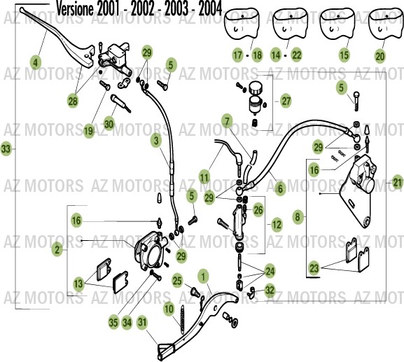Freins AZMOTORS PiÃ¨ces ALP 125cc [2007]