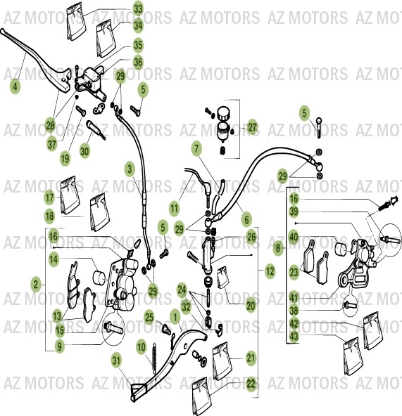 PASTILLES PINCE 25.03067/73 - BETA pour FREINS 2 de 125-ALP-07