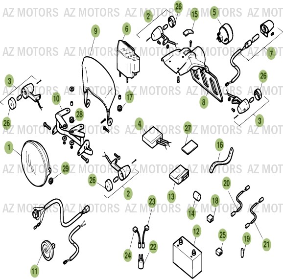 Installation Electrique AZMOTORS PiÃ¨ces ALP 125cc [2007]
