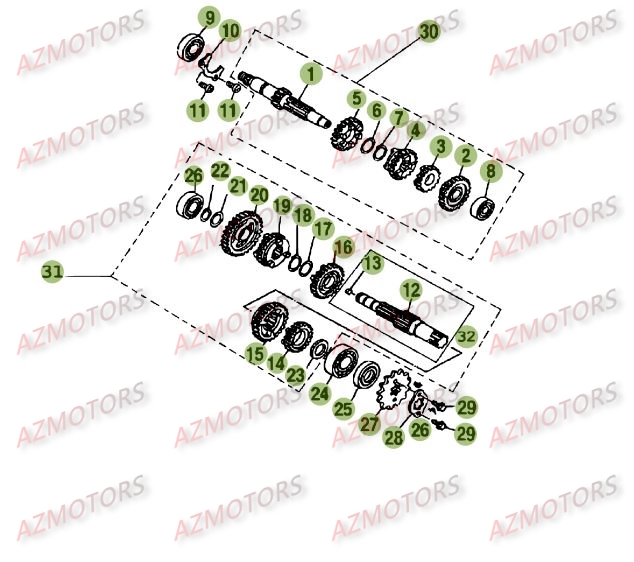 Boite A Vitesses AZMOTORS PiÃ¨ces Beta RE 125 4T - 2009