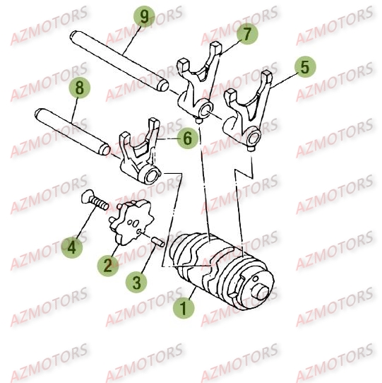 Commandes De Boite A Vitesses AZMOTORS PiÃ¨ces Beta RE 125 4T - 2009