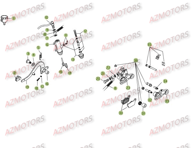 PASTILLES PINCE 25.03067/73 - BETA pour FREINS ARRIERE de 125-RE-09