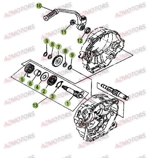 Kick Starter AZMOTORS PiÃ¨ces Beta RE 125 4T - 2009
