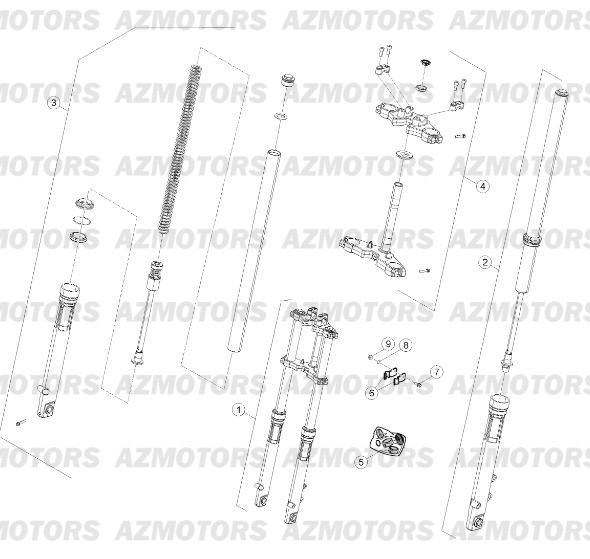Fourche No Serie 100371 A 19999 AZMOTORS PiÃ¨ces Beta RE 125 4T - 2015-2014-2013