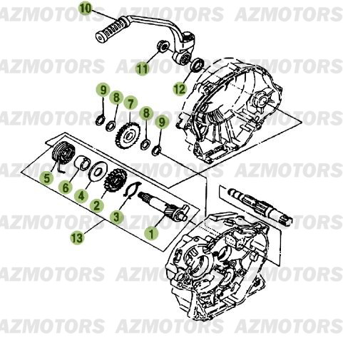 Kick Starter AZMOTORS PiÃ¨ces Beta RE 125 4T - 2015-2014-2013