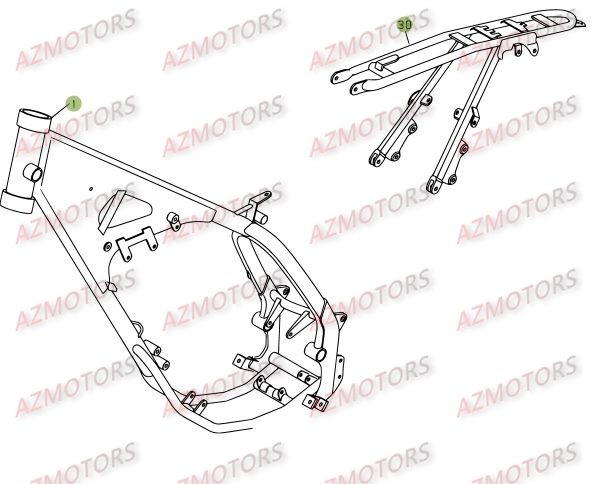 Chassis AZMOTORS PiÃ¨ces Beta RE 125 4T - 2008