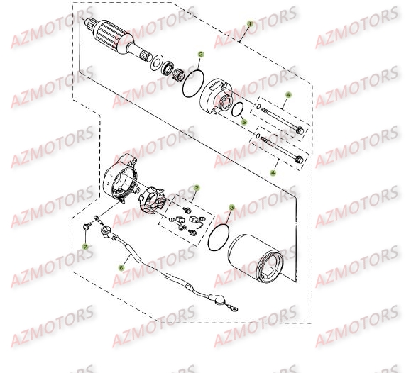 Demarrage Electrique 2 AZMOTORS PiÃ¨ces Beta RE 125 4T - 2008
