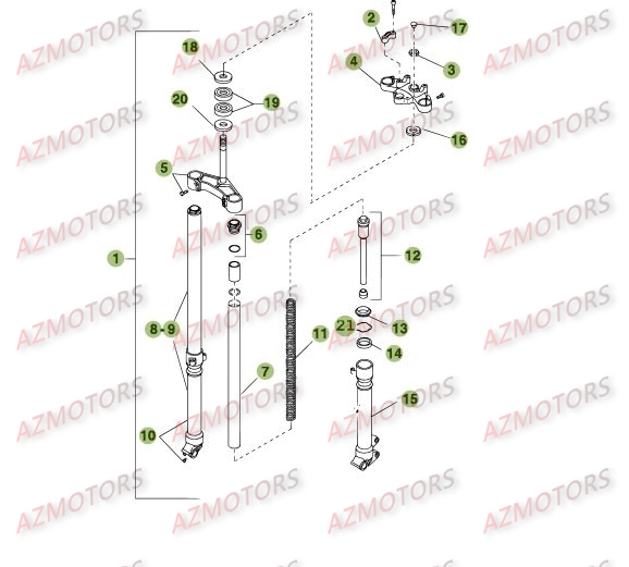 Fourche AZMOTORS PiÃ¨ces Beta RE 125 4T - 2008