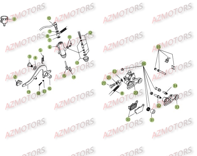 PASTILLES PINCE 25.03067/73 - BETA pour FREINS ARRIERE de 125-RE-2008-09