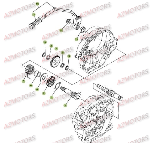 Kick Starter AZMOTORS PiÃ¨ces Beta RE 125 4T - 2008