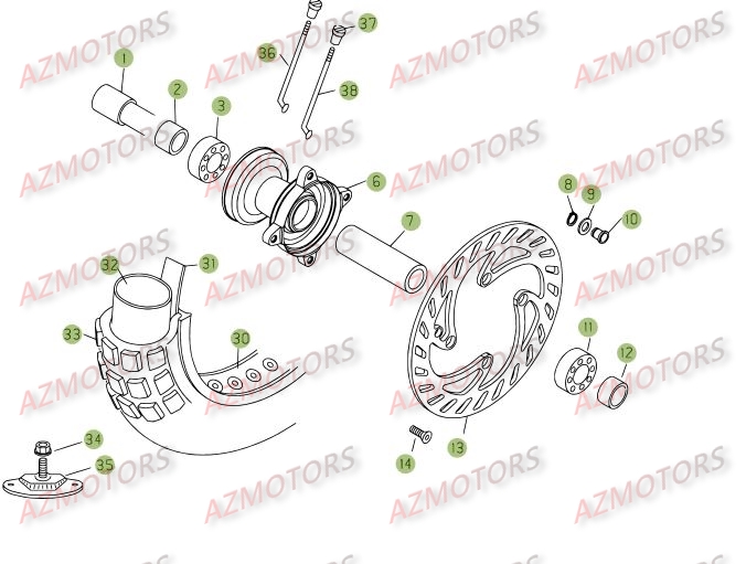 Roue Avant AZMOTORS PiÃ¨ces Beta RE 125 4T - 2008