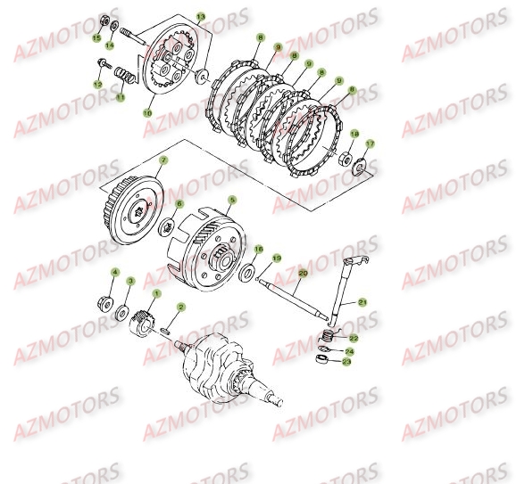 Transmission Embrayage AZMOTORS PiÃ¨ces Beta RE 125 4T - 2008