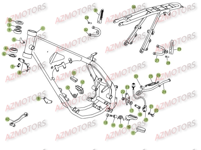 Accessoires Du Chassis AZMOTORS PiÃ¨ces Beta RE 125 4T - 2010-2011