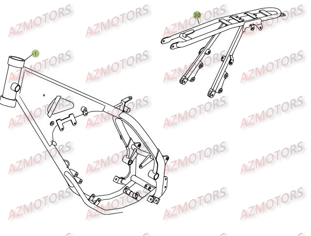 Chassis AZMOTORS PiÃ¨ces Beta RE 125 4T - 2010-2011