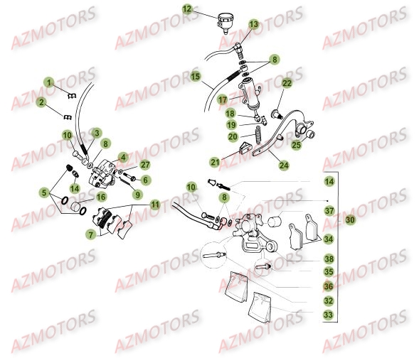 PASTILLES PINCE 25.03067/73 - BETA pour FREINS de 125-RE-2010-11