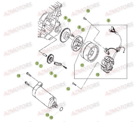 Allumage AZMOTORS PiÃ¨ces Beta RE 125 4T - 2016