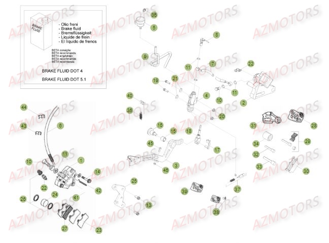 PASTILLES PINCE 25.03067/73 - BETA pour FREINS de 125-RE-2016
