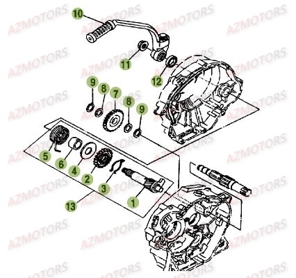 Kick Starter AZMOTORS PiÃ¨ces Beta RE 125 4T - 2016