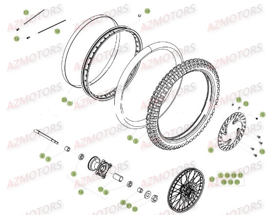Roue Avant AZMOTORS PiÃ¨ces Beta RE 125 4T - 2016
