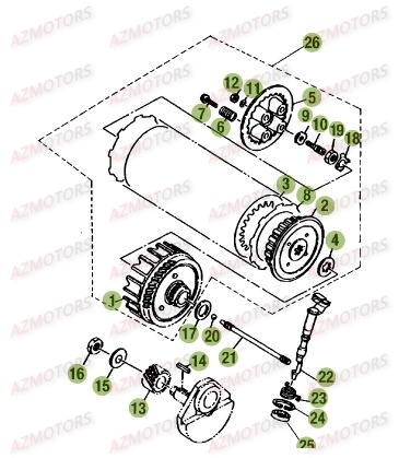 Transmission AZMOTORS PiÃ¨ces Beta RE 125 4T - 2016