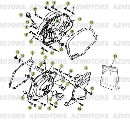 Carter 2 AZMOTORS PiÃ¨ces Beta RR 125 Enduro 4T - 2015-2014-2013