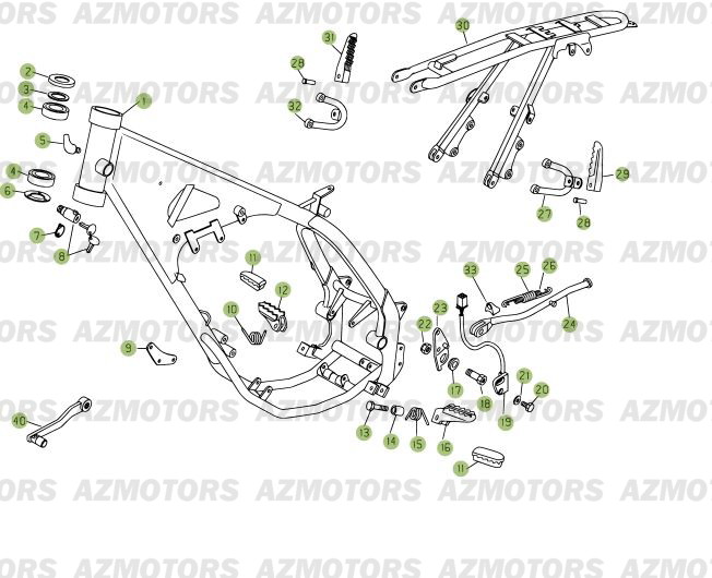 Accessoires Du Chassis AZMOTORS PiÃ¨ces Beta RR 125 Enduro 4T - 2007