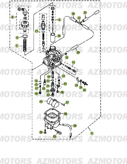 Carburateur 3 AZMOTORS PiÃ¨ces Beta RR 125 Enduro 4T - 2007