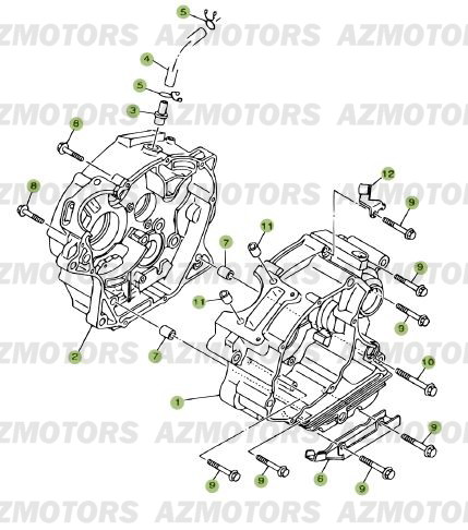 Carter AZMOTORS PiÃ¨ces Beta RR 125 Enduro 4T - 2007