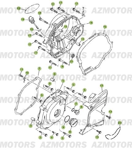 Carter 2 AZMOTORS PiÃ¨ces Beta RR 125 Enduro 4T - 2007