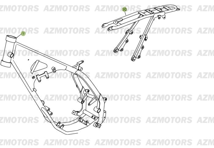 Chassis AZMOTORS PiÃ¨ces Beta RR 125 Enduro 4T - 2007