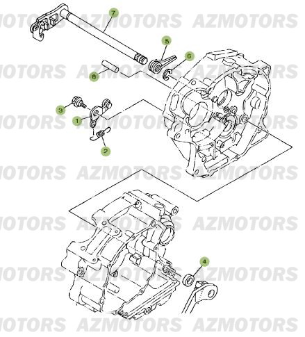 Commandes De Boite A Vitesses 2 AZMOTORS PiÃ¨ces Beta RR 125 Enduro 4T - 2007