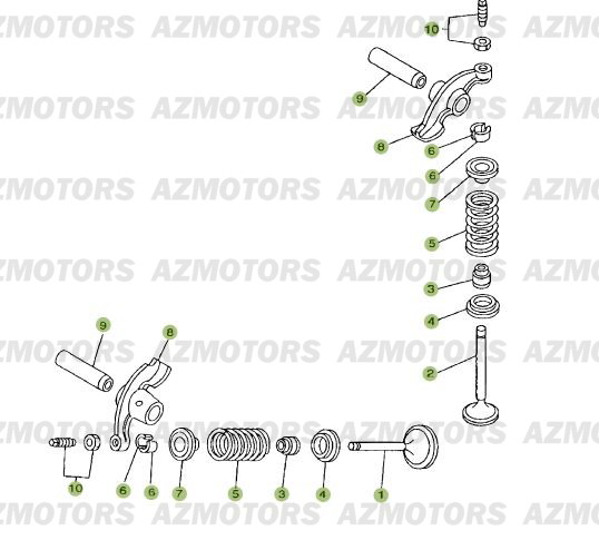 Cylindre Culasse Distribution 2 AZMOTORS PiÃ¨ces Beta RR 125 Enduro 4T - 2007