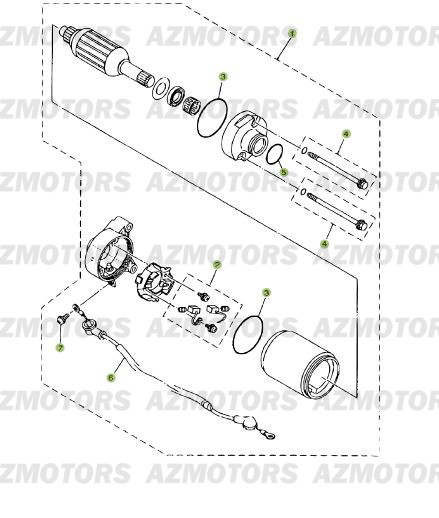 Demarrage Electrique 2 AZMOTORS PiÃ¨ces Beta RR 125 Enduro 4T - 2007
