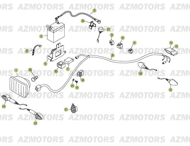 Installation Electrique AZMOTORS PiÃ¨ces Beta RR 125 Enduro 4T - 2007