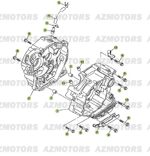 Carter AZMOTORS PiÃ¨ces Beta RR 125 Enduro 4T EURO3 - 2008